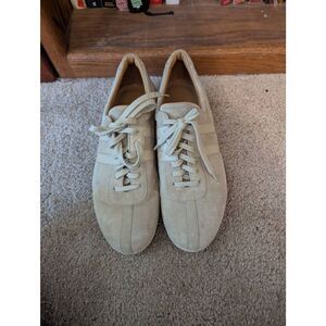 Bally of Switzerland Women's Lace Up Suede Tennis Shoes Beige 9E